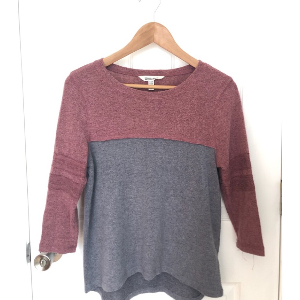 Maroon & Grey Billabong Quarter Sleeve Shirt